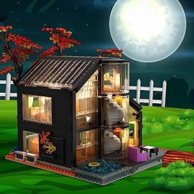 JMBricklayer 21108 Ensemble de construction de maisons forestières pour adultes, blocs modulaires de vue sur la rue, jouet de