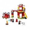 LEGO 10903 Duplo Town La Caserne De Pompiers avec Jouet Camion, Lumière, Son et 2 Figurines, Jeu de Construction Enfants 2-5 