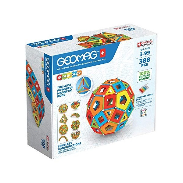 Geomag - Masterbox Blocs de Constructions Magnétiques pour Enfants, Jeu et Jouet Magnétique, Green Collection 100% Plastique 