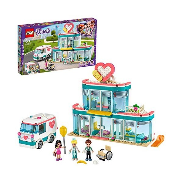 LEGO Friends 41394 L’hôpital de Heartlake City avec Mini Poupées et Jouet Ambulance, pour Filles et Garçons de 6 Ans et