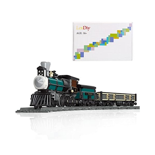 FATA Technic Train Blocs de Construction avec Piste, 1608+Pièces Rétro Maquette de Train à Vapeur, Jeu de Construction Compat