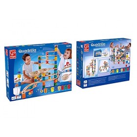 Hape Circuit à Billes Créatif en Bois Le Cyclone Quadrilla - Jeu de Construction Super Kit Complet de 102 pièces pour le Circ