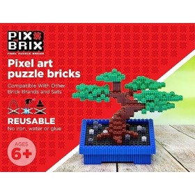 Pix Brix Pixel Art Brix Brix Boîte de 6 000 pièces Pixels, Palette Moyenne de 12 Couleurs Briques de Construction emboîtables