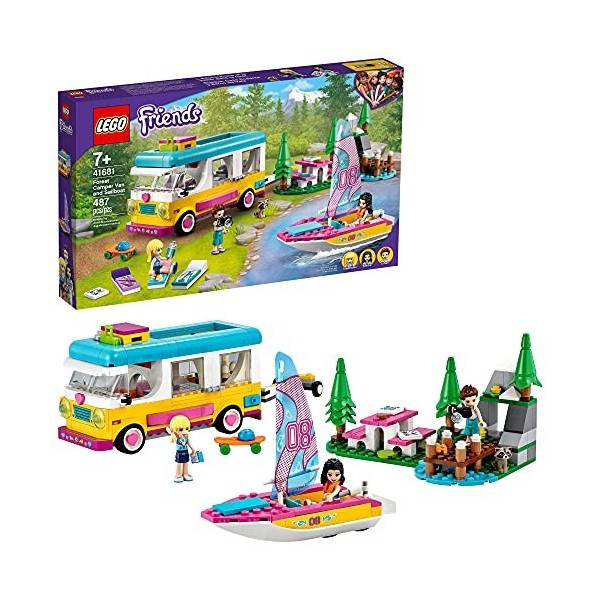 LEGO Friends Forest Camper Van and Sailboat 41681 Building Kit. Forest Toy. New 2021 487 Pieces 