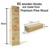 Grande tour mobile jeu en bois tour de pin - 60 blocs de construction avec sac de transport - Giant Tumble Tower Pin Wooden O
