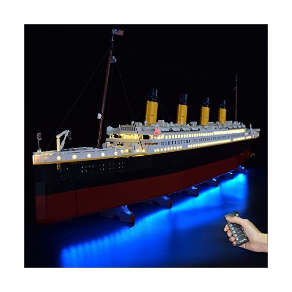 Mocdiy Jeu De Lumières pour Lego Bateau Titanic - Kit De Lumière à LED Compatible avec Lego 10294 Modèle Lego Non Inclus - 