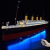 Mocdiy Jeu De Lumières pour Lego Bateau Titanic - Kit De Lumière à LED Compatible avec Lego 10294 Modèle Lego Non Inclus - 