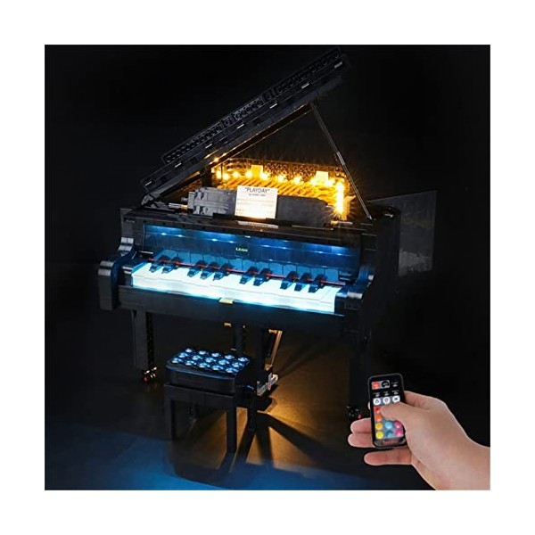 Jeu De Lumières pour Lego 21323 Grand Piano, Kit De Lumière a LED Compatible avec Lego 21323 Grand Piano Lumineuse De Blocs D