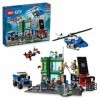 LEGO 60317 City La Course-Poursuite de La Police à La Banque, Jouets Drone et 2 Camions pour Enfants 7 Ans, Sets d’Aventures