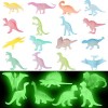 Lot de 16 figurines de dinosaures lumineuses, petits cadeaux de fête phosphorescents, figurines réalistes de petits dinosaure