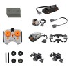 FAROX Technic Power Kit de 20 moteurs de train, coupleur, télécommande et boîte à piles pour train technique, compatible avec