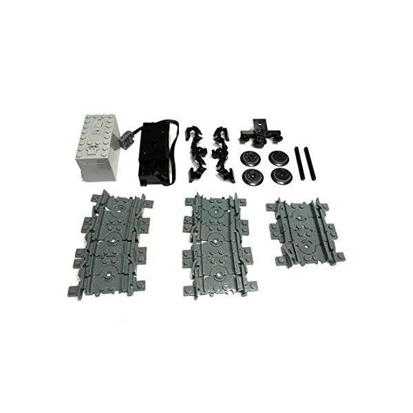 FAROX Technic Power Kit de 20 moteurs de train, coupleur, télécommande et boîte à piles pour train technique, compatible avec