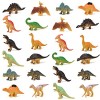 Lot de 16 figurines de dinosaures lumineuses, petits cadeaux de fête phosphorescents, figurines réalistes de petits dinosaure