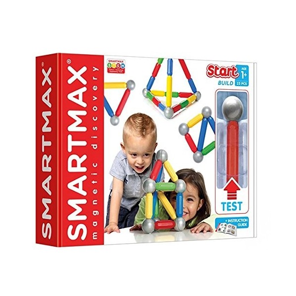 SmartMax Start 23 pièces Kit de construction magnétique de découverte avec des pièces de construction sûres, extra résistan