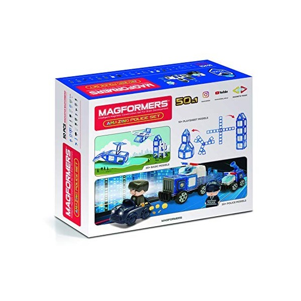 Magformers- Amazing Police, 717002, Multicolore