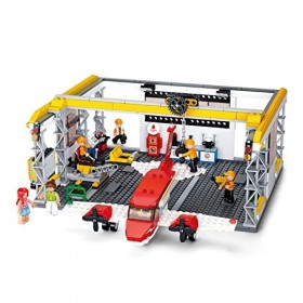 ZRY Kit de construction dusine dentretien davion, installations complémentaires de jeux davion avec figurines de collecti