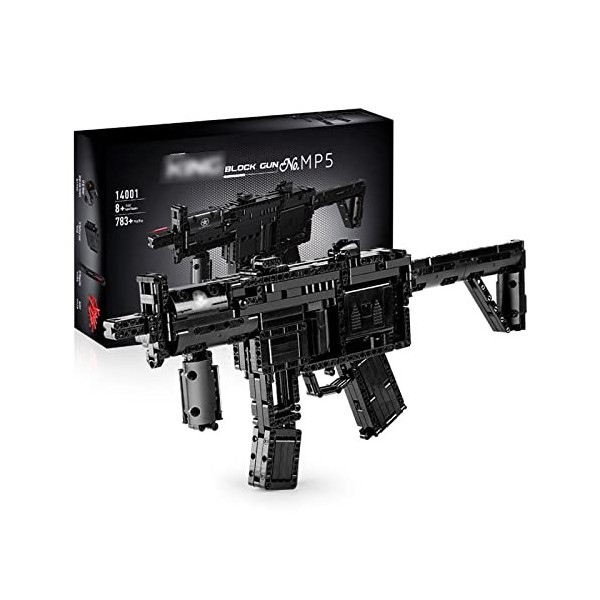 ZXCVBN Technology Building Blocks HK MP5 MLI Rifles Model, 783pcs Building Blocks Shooting Weapon Model Kit, Modèle de Fusil 