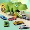 ALEENFOON Jouets pour Enfants, Camion Jouet Dinosaure pour Les Enfants de 3-5 Ans, Jouet Véhicule Dinosaure avec 6 Mini Voitu