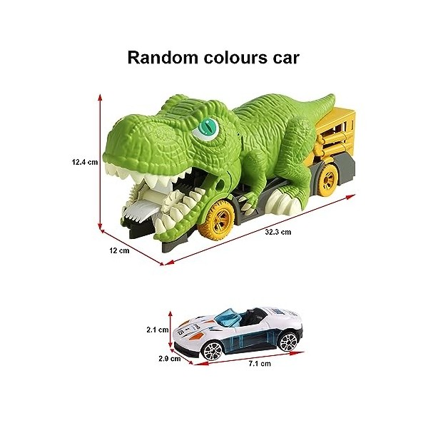 ALEENFOON Jouets pour Enfants, Camion Jouet Dinosaure pour Les Enfants de 3-5 Ans, Jouet Véhicule Dinosaure avec 6 Mini Voitu