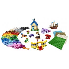 LEGO 11717 Classic Briques et Plaques à Gogo, Jeu de Construction pour Filles et Garçons +4 ans avec Roues, Fenêtres, Portes