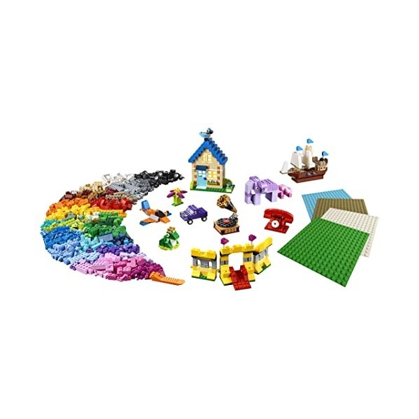 LEGO 11717 Classic Briques et Plaques à Gogo, Jeu de Construction pour Filles et Garçons +4 ans avec Roues, Fenêtres, Portes