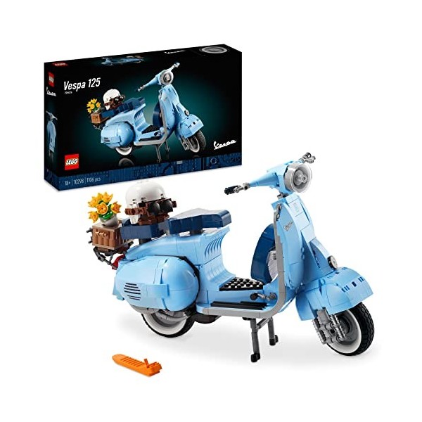 LEGO 10298 Icons Scooter Vespa 125, Kit de Construction Modèle Réduit de lIcône Italienne Vintage, Collection pour Adulte, M