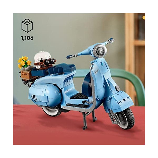 LEGO 10298 Icons Scooter Vespa 125, Kit de Construction Modèle Réduit de lIcône Italienne Vintage, Collection pour Adulte, M