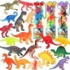 Tacobear Mini Dinosaure Jouet 36pcs Figurine Dinosaure avec Seau de Stockage Décoration de Gâteau Pâques Noël Cadeau Annivers