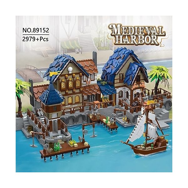 MISINI 89151 Medieval Tavern Cabin Lighting Lot de 2843 blocs de construction MOC pour adultes et adolescents