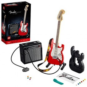 LEGO 21329 Ideas Fender Stratocaster, Set de Construction Guitare pour Adultes DIY, Ampli 65 Princeton Reverb et Accessoires,