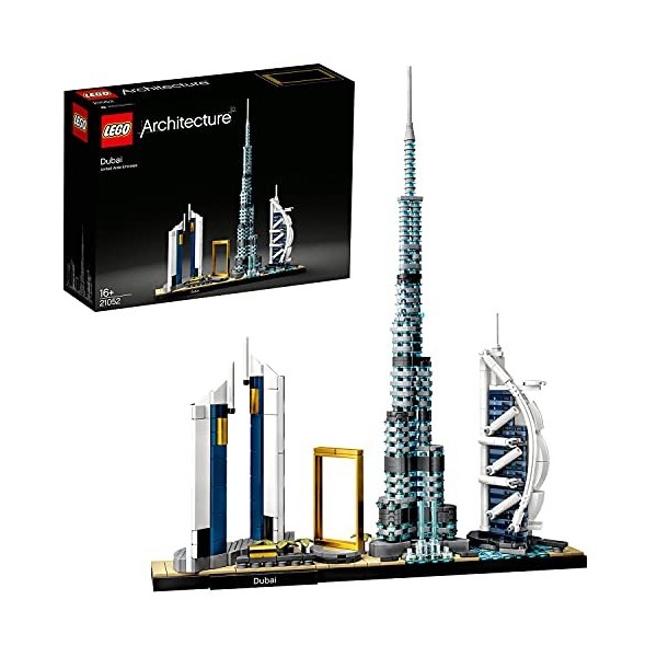 LEGO 21052 Architecture Dubaï, Idée Cadeau pour Adolescent de 16 Ans et Plus, Loisirs Créatifs Adultes, Maquettes et Modélism