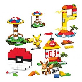 Mega Construx Pokemon Boate de Construction avec Figurine Pikachu, Jeu de Briques, 450 pieces, pour Enfant das 6 ans, GMD35 E