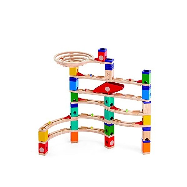 Hape - E6007 - Jeu De Construction en Bois - Circuit de Billes Quadrilla - Xcellerator