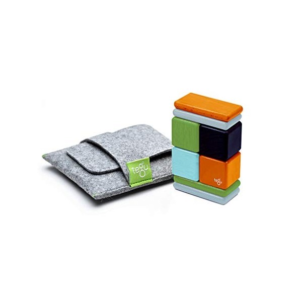 Tegu Jeu de Construction - Blocs de bois Magnétiques avec Pochette - 8 pièces - Nelson