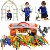 Playlearn Lot de pailles et connecteurs de Construction 856 pièces avec 16 Roues et 40 connecteurs spéciaux