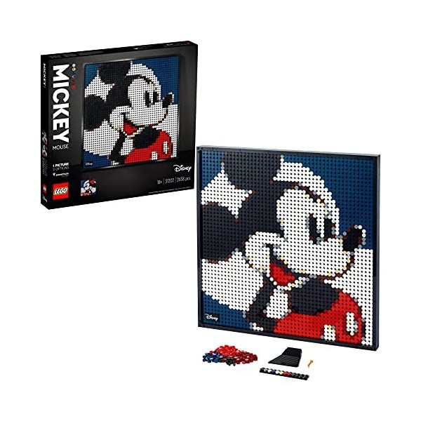 LEGO 31202 Art Disneys Mickey Mouse Cadre et Décoration Murale, Set de Bricolage pour Adultes