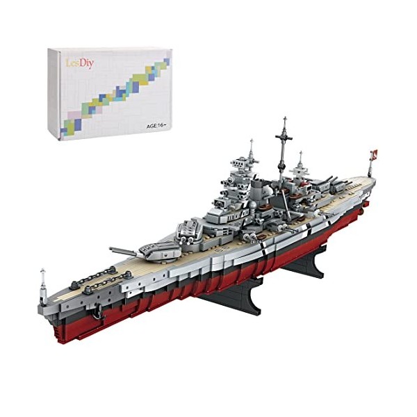 Aetheria Modèle de navire de guerre Bismarck - Kit de construction DIY - Petites particules - Pour enfants et adultes - Compa