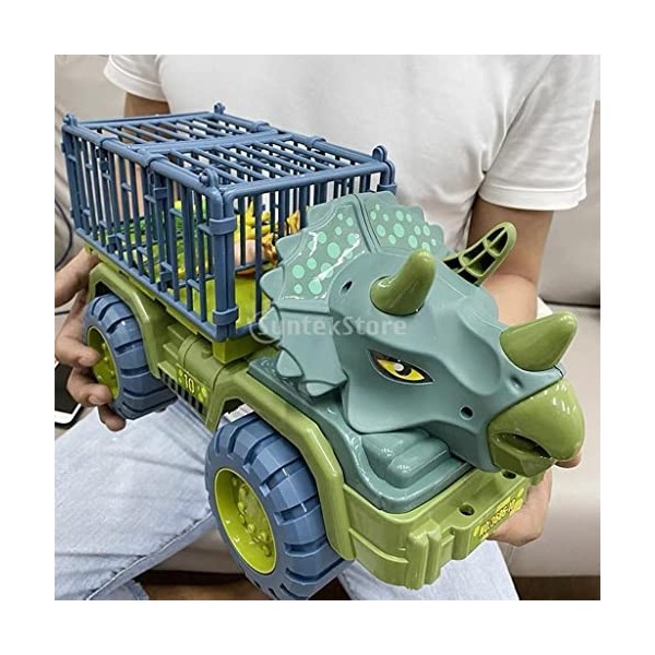 SM SunniMix Véhicule De Transport De Dinosaures pour Enfants, Playmobil Dinosaure, Voiture Enfant, Voitures avec Oeuf Et Figu