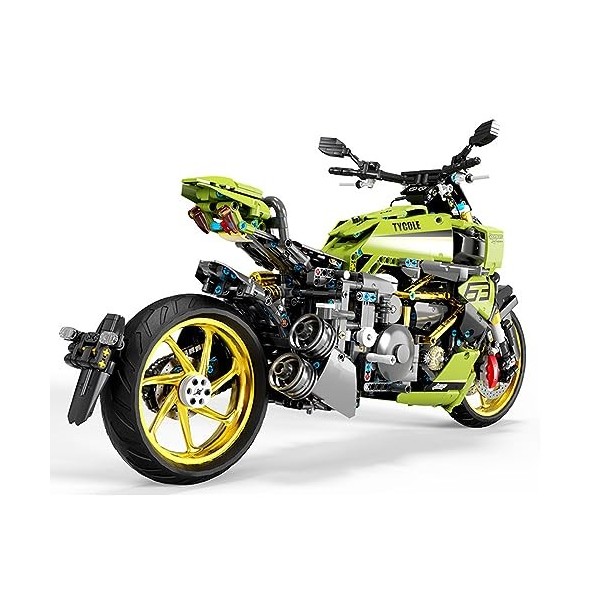 SuicRa Pièces de Technologie créative 3D de Haute qualité, Groupe mécanique, modèle de Moto Diable Vert, Blocs de Constructio