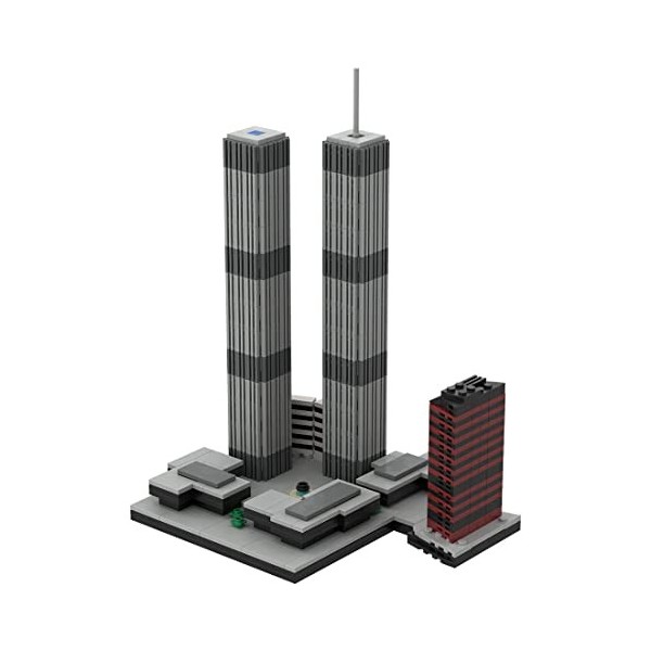 MERK New York Architecture - Briques de construction modulaire 1/2000 World Trade Center - 982 pièces - Grands blocs de serra