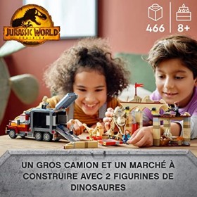 LEGO 76948 Jurassic World L’Évasion du T. Rex et de l’Atrociraptor, Jouet de Dinosaures avec Camion et Minifigurines, pour En