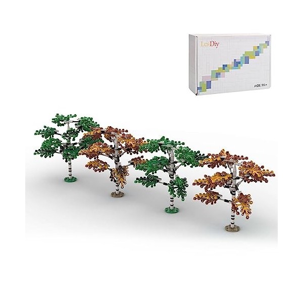 JANTY Technic Whitebark Lot de 724 blocs de construction en pin pour trains, table de sable, accessoires de décoration, compa