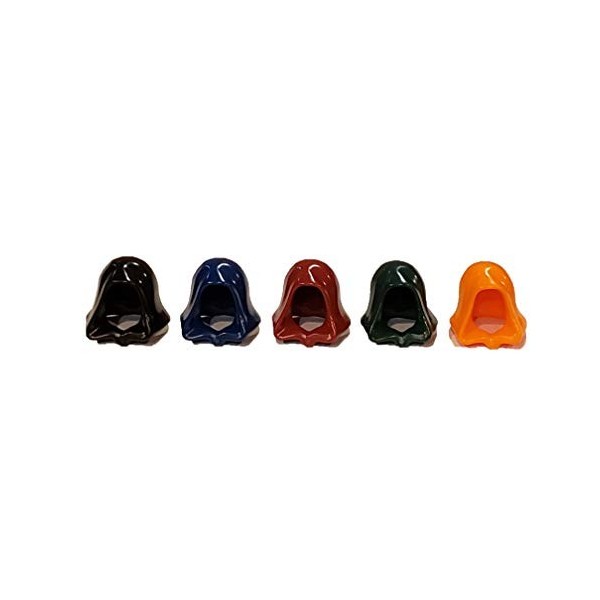 LEGO Minifigure Hood Custom Assortment of 5 Rare Colors - Black, Navy Blue, Burgundy Red,Forest Green & Orange - Headgear Acc