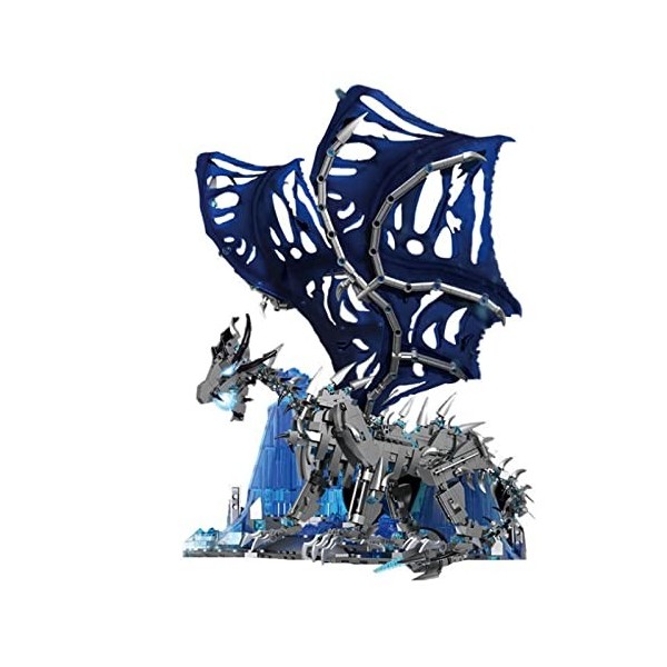 BD Mecha Dragon Jeu de 1388 pièces Game Thrones Iceberg Dragon Figure Blocs de construction avec support de base, jouets éduc