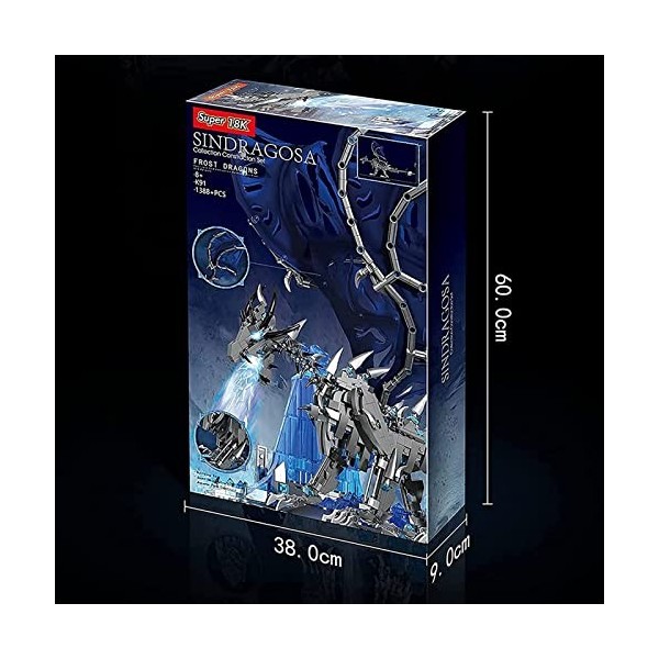 BD Mecha Dragon Jeu de 1388 pièces Game Thrones Iceberg Dragon Figure Blocs de construction avec support de base, jouets éduc