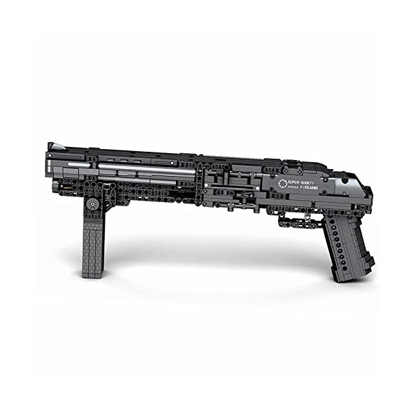 YYQPF Blocs de construction, pistolet militaire, modèle de blocs de fusil de chasse court, compatible avec Lego, 882 pièces e