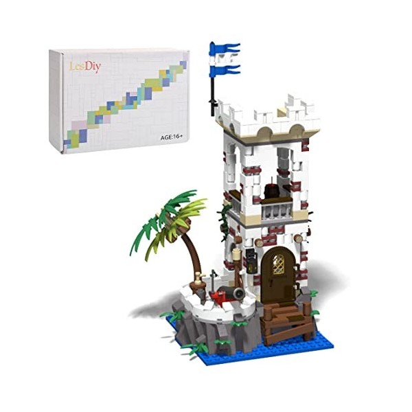 ENWIND Kit darchitecture pirate médiévale, série de maisons modulaires avec thème pirate, compatible avec Lego Architecture 