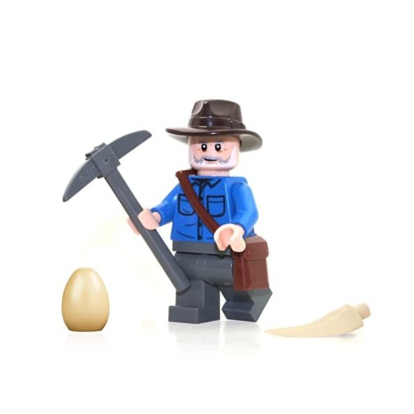 LEGO Jurassic World Dominion 76949 Figurine Dr. Alan Grant avec pochette, pioche, œuf de dinosaure et dent T-Rex 