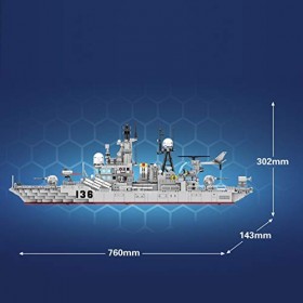 ITop Modèle de bateau de guerre technique - 1716 pièces - Armée militaire, destructeur marin - Briques de construction - Comp