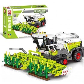 WangSiwe Kit de Construction de Moissonneuse-Batteuse, 2023 Blocs de Serrage Moc Tracteur Voiture Agricole Multifonction Asse